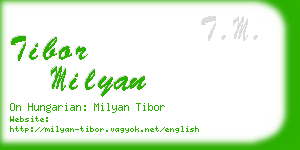 tibor milyan business card